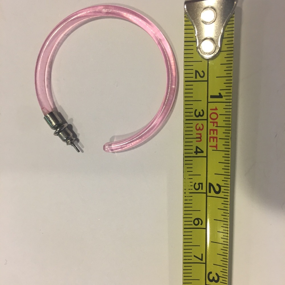 Pink loop Earrings - Picture 2 of 2